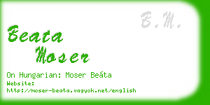 beata moser business card